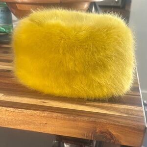 Vibrant Yellow Faux Fur Hat